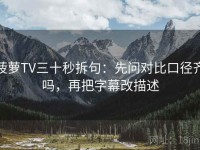 菠萝TV三十秒拆句：先问对比口径齐吗，再把字幕改描述