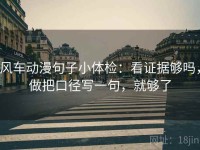 风车动漫句子小体检：看证据够吗，做把口径写一句，就够了