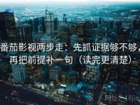 番茄影视两步走：先抓证据够不够，再把前提补一句（读完更清楚）